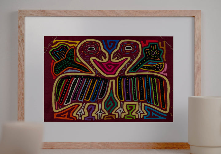 Burgundy And Yellow Optical Illusion Mola
