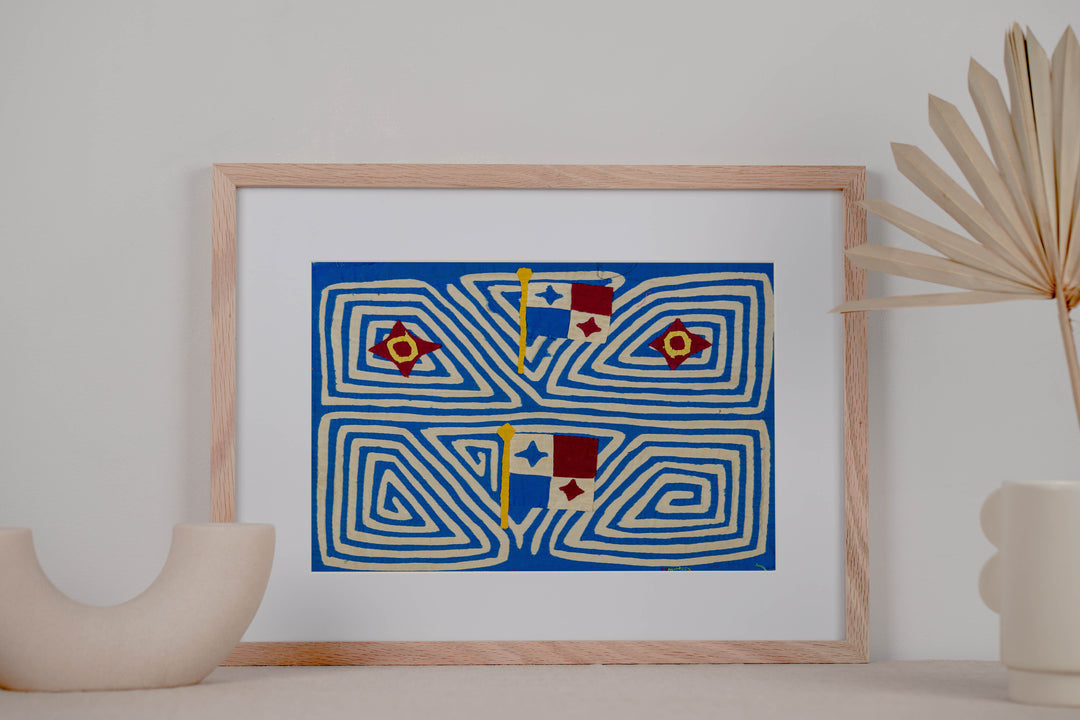 Vintage Red White And Blue Patriotic Panamanian Flag Mola