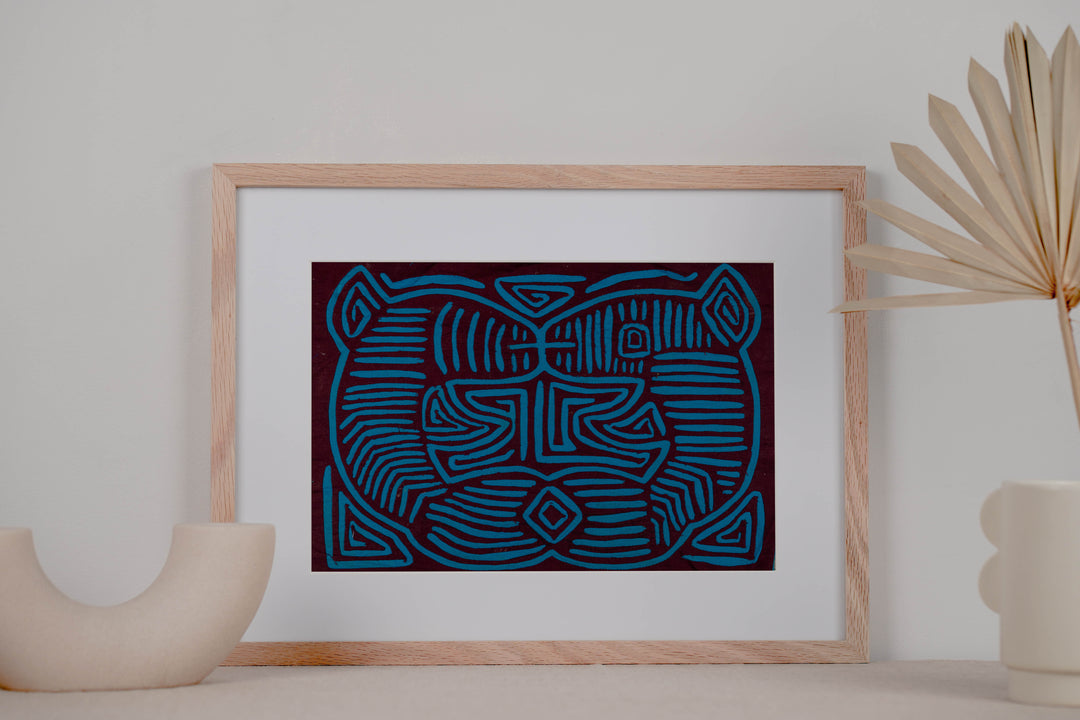 Burgundy And Turquoise Optical Illusion Mola