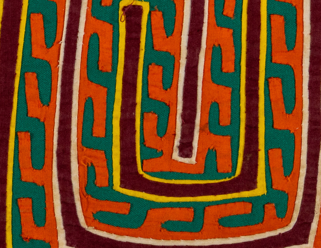 Orange And Green Hermit Crab Trail Design Mola