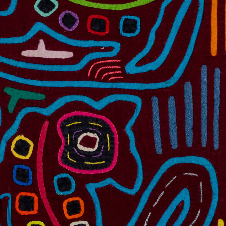 Burgundy And Turquoise Cat Menagerie Mola