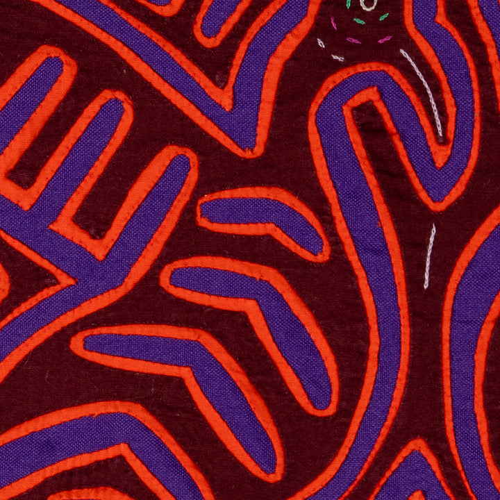 Burgundy Orange And Blue Seagull And Fish Mola