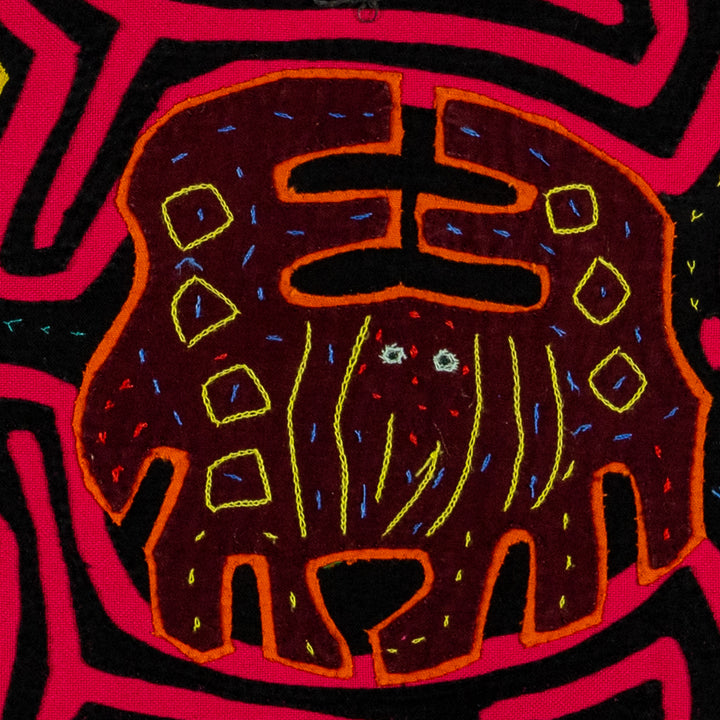 Black And Red Crab and Autumn Leaves Mola