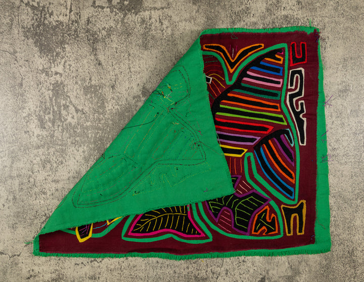 Burgundy And Green Bird And Fish Mola