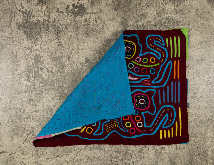 Burgundy And Turquoise Cat Menagerie Mola