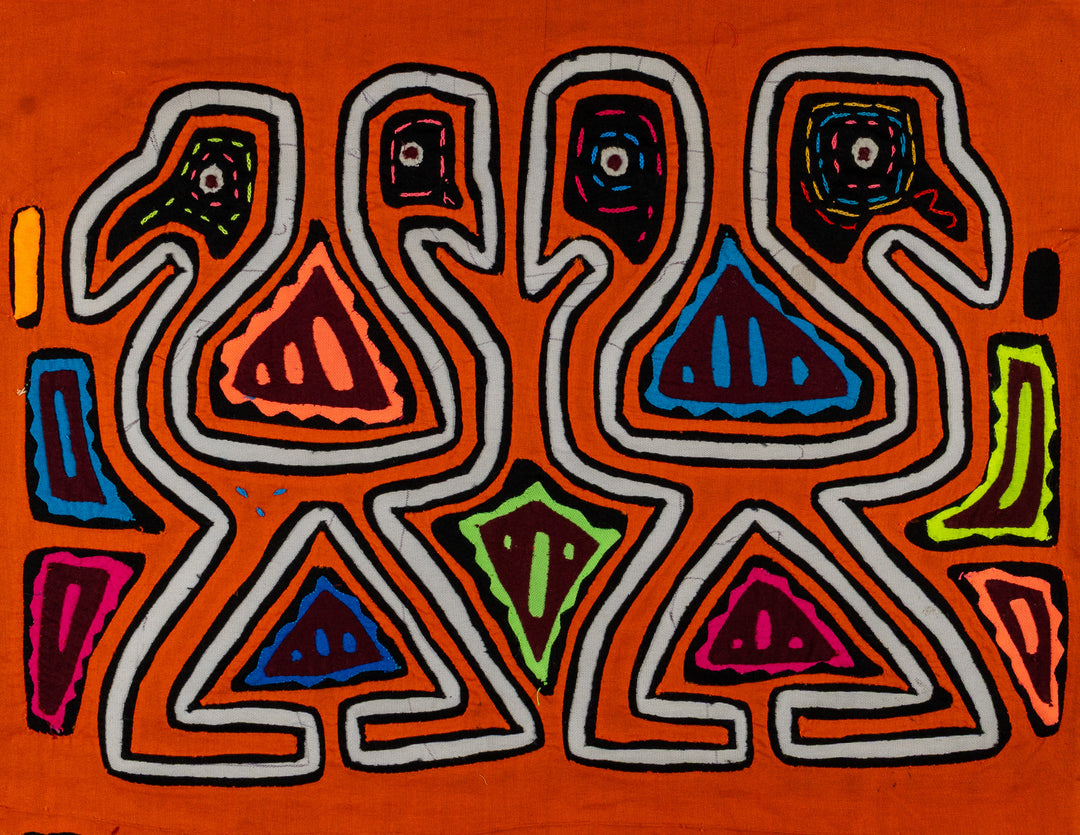 Orange And White Dancing Bird Optical Illusion Mola