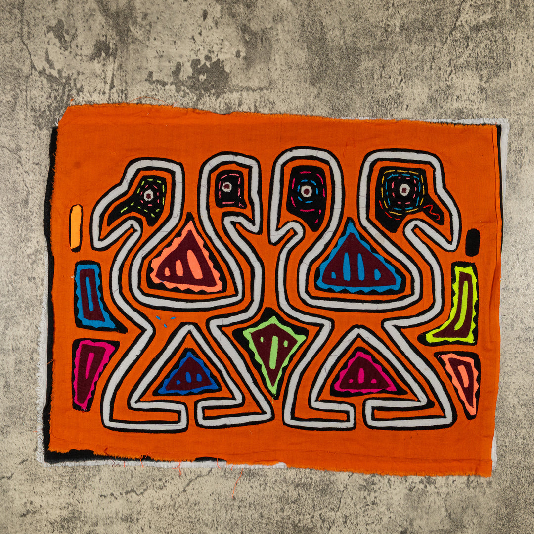 Orange And White Dancing Bird Optical Illusion Mola