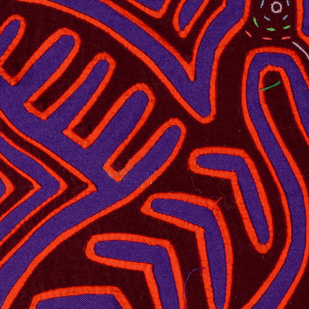 Burgundy Orange And Blue Seagull And Fish Mola