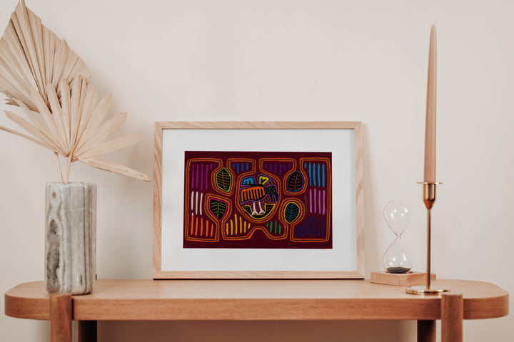 Orange And Burgundy Birdcage Mola