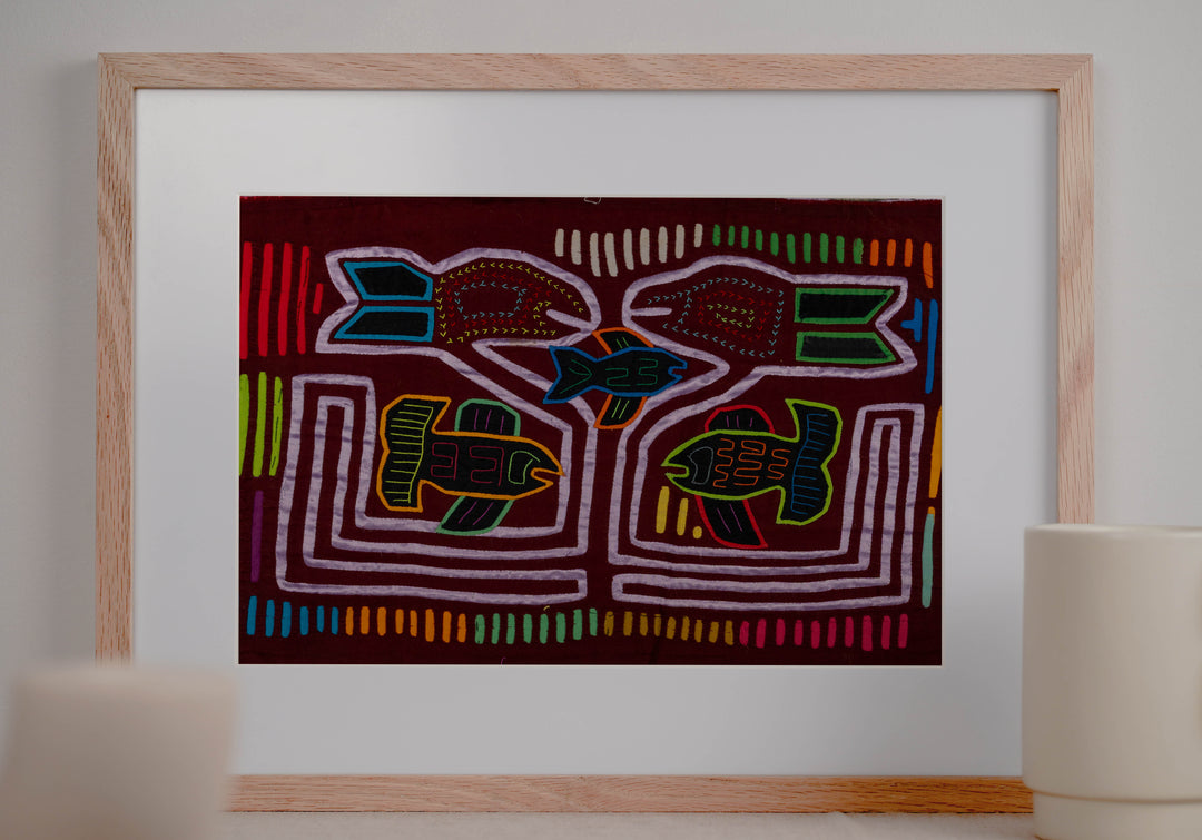 Burgundy And Purple Satin Fish And Bird Mola