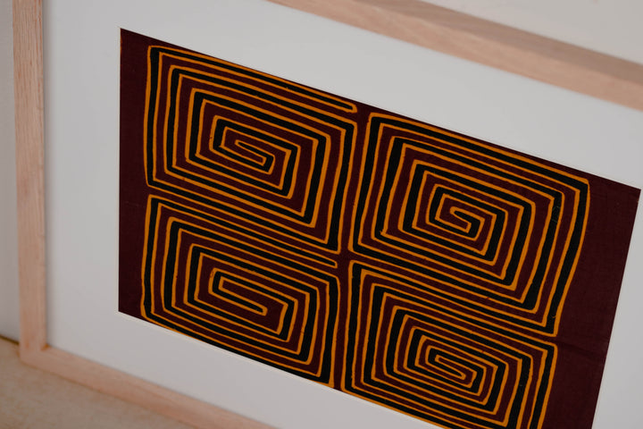 Burgundy Gold And Black Classic Design Mola