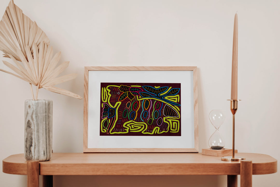 Maroon And Chartreuse Jungle Critter Mola