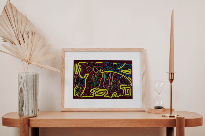 Maroon And Chartreuse Jungle Critter Mola