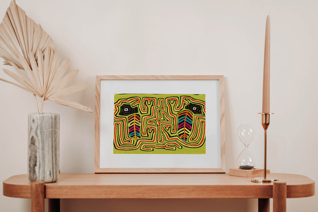 Red And Chartreuse Jungle Critters Climbing To The Sky Mola