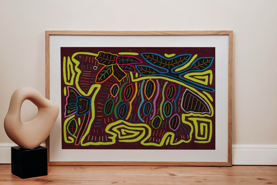 Maroon And Chartreuse Jungle Critter Mola