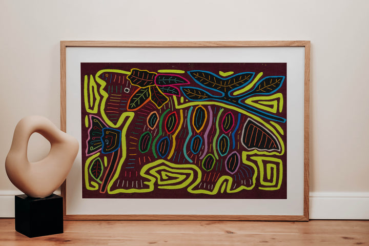 Maroon And Chartreuse Jungle Critter Mola