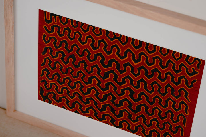 Classic Design Black Red And Gold Mola