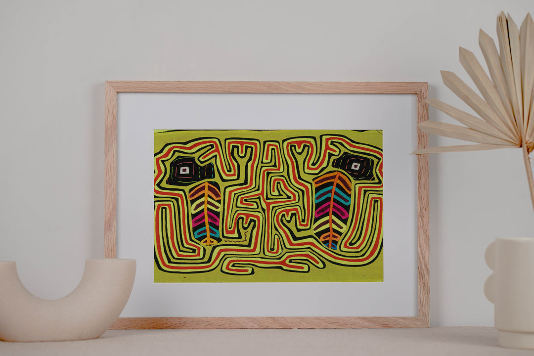 Red And Chartreuse Jungle Critters Climbing To The Sky Mola