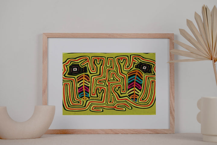 Red And Chartreuse Jungle Critters Climbing To The Sky Mola