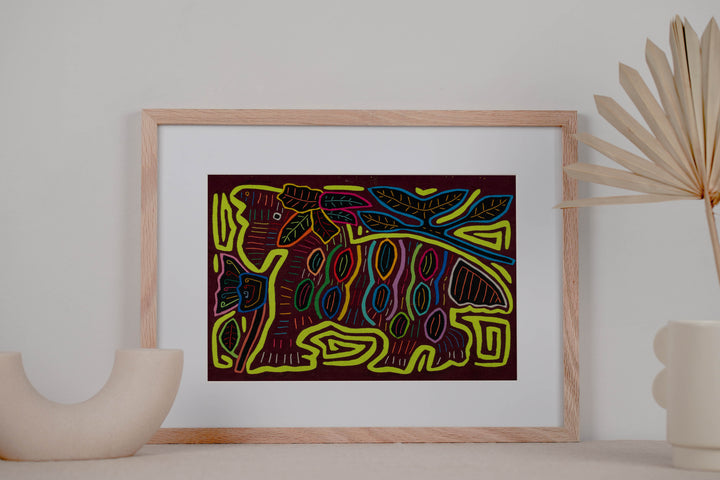 Maroon And Chartreuse Jungle Critter Mola