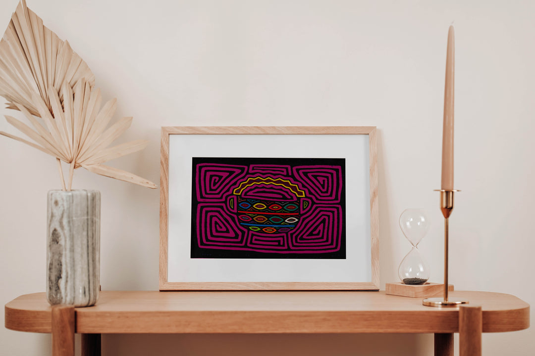 Magenta Easter Basket Piled With Eggs Mola