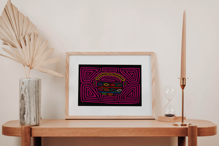 Magenta Easter Basket Piled With Eggs Mola
