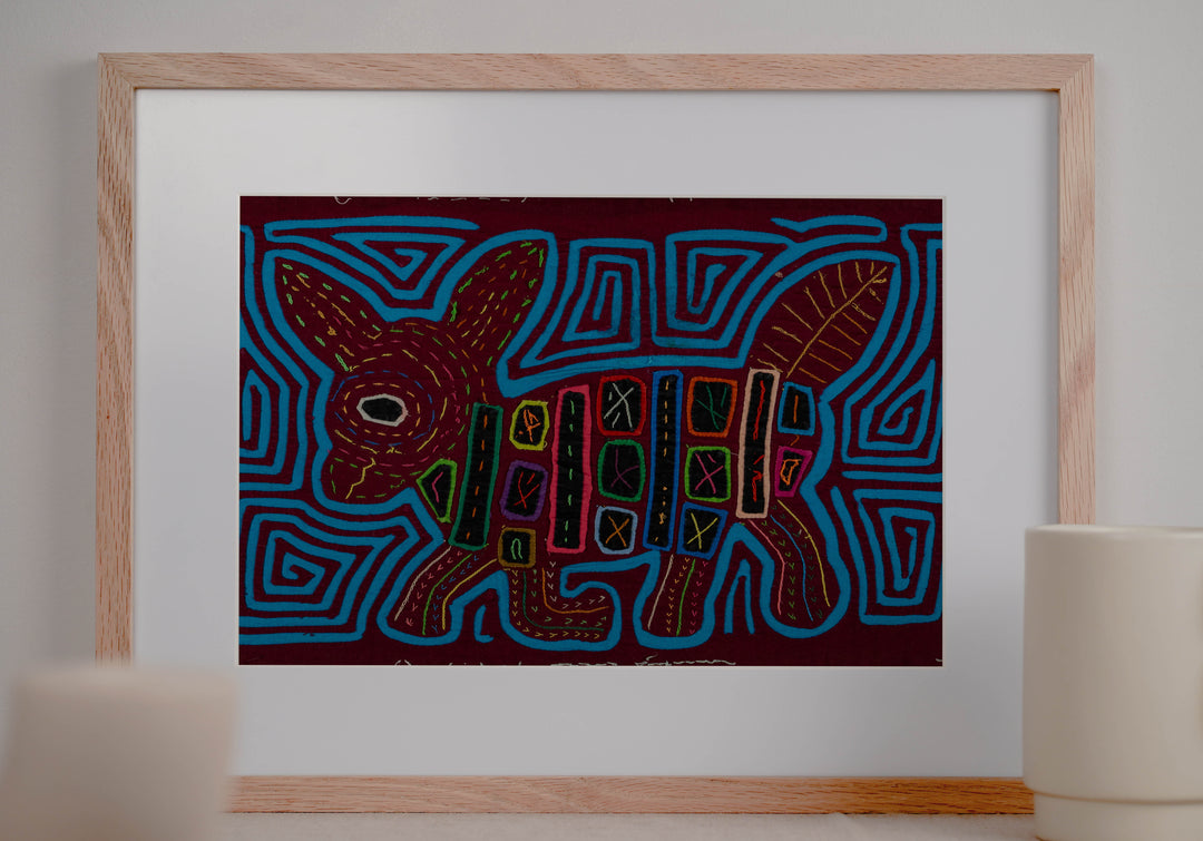 Maroon And Turquoise Big Ear Puppy Dog Mola
