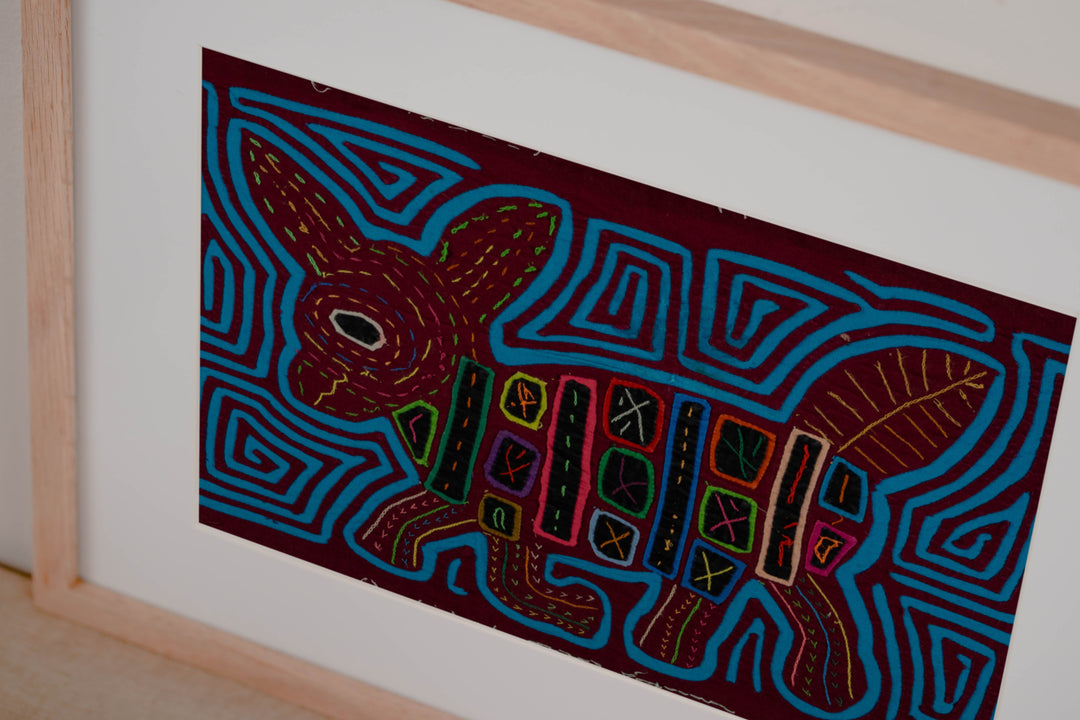 Maroon And Turquoise Big Ear Puppy Dog Mola