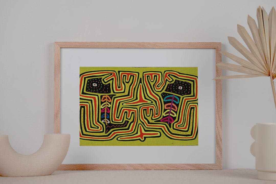 Red And Chartreuse Jungle Critters Climbing To The Sky Mola