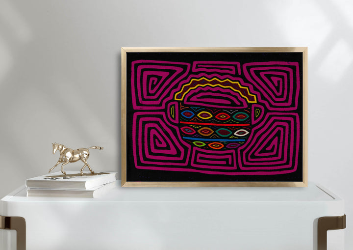 Magenta Easter Basket Piled With Eggs Mola