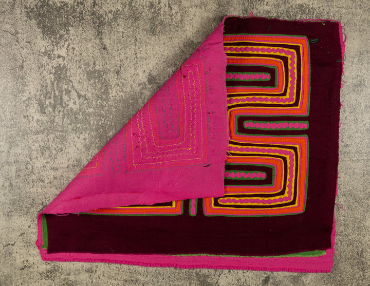 Burgundy Pink And Yellow Classic Design Mola