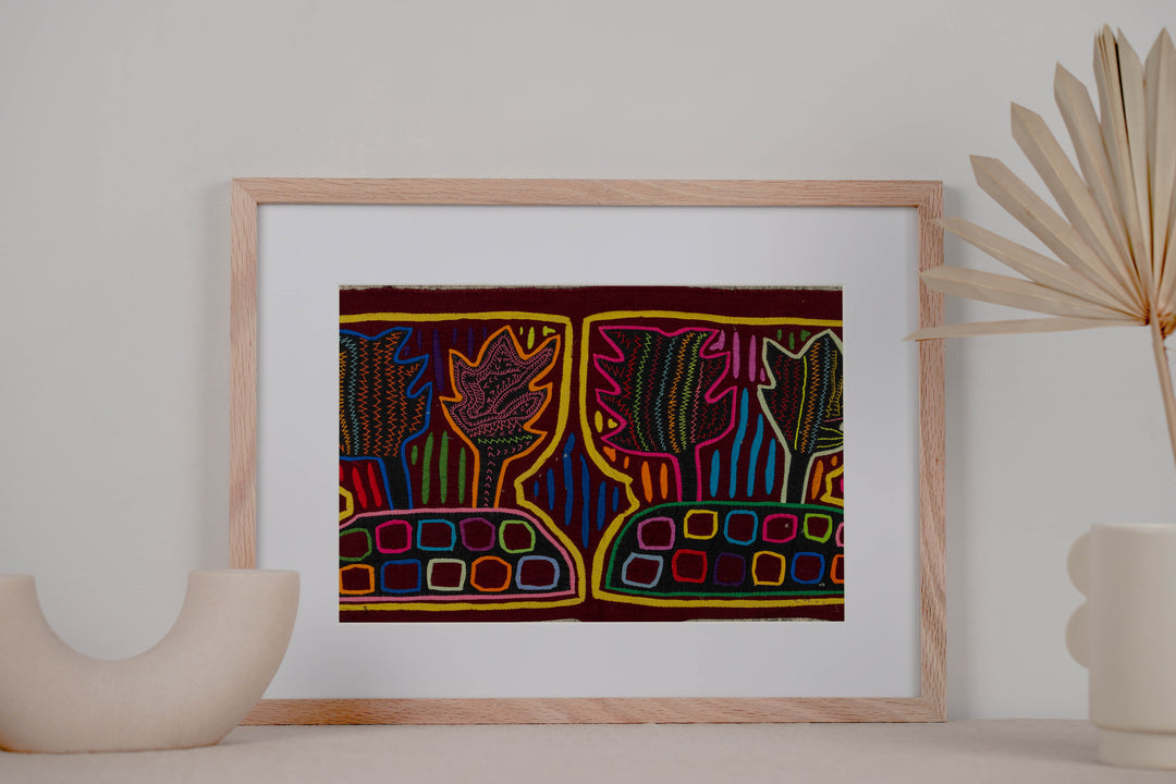 Burgundy And Yellow Flower Pot Mola