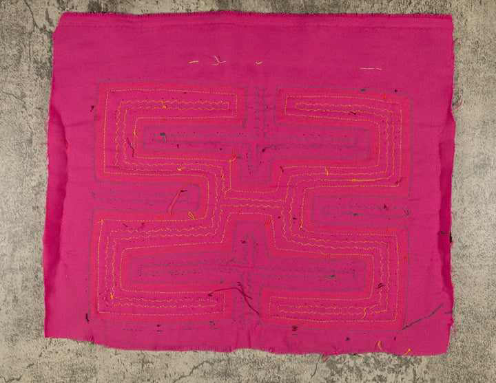 Burgundy Pink And Yellow Classic Design Mola