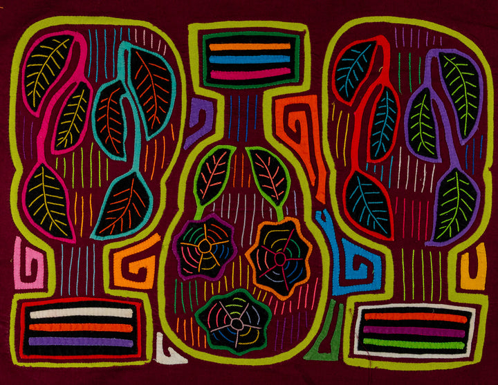 Jungle Guitar With Leaves Mola
