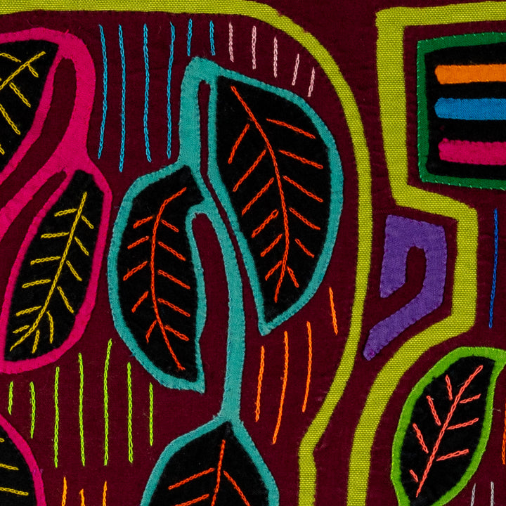 Jungle Guitar With Leaves Mola