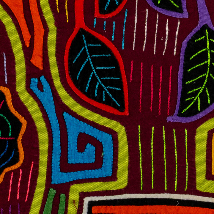 Jungle Guitar With Leaves Mola
