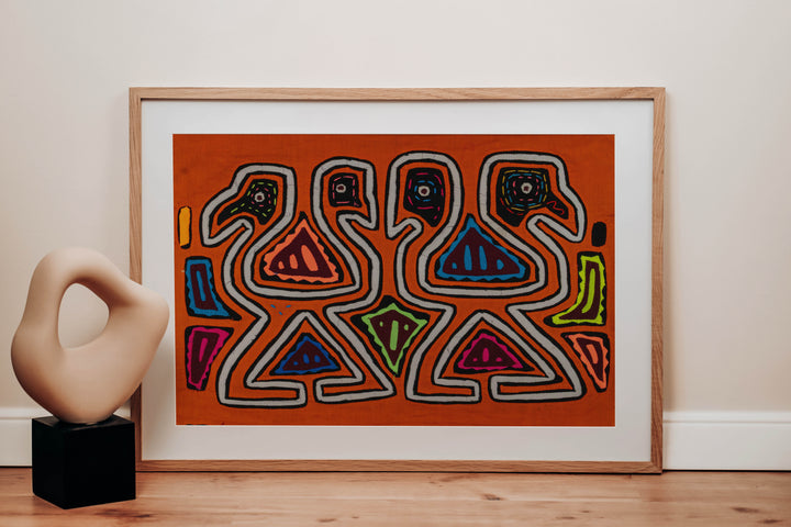 Orange And White Dancing Bird Optical Illusion Mola