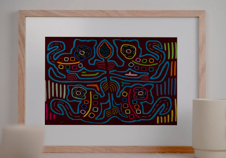 Burgundy And Turquoise Cat Menagerie Mola
