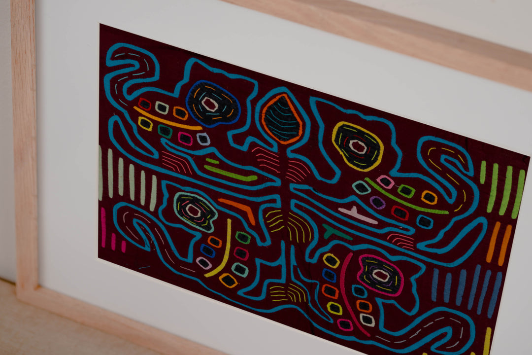 Burgundy And Turquoise Cat Menagerie Mola
