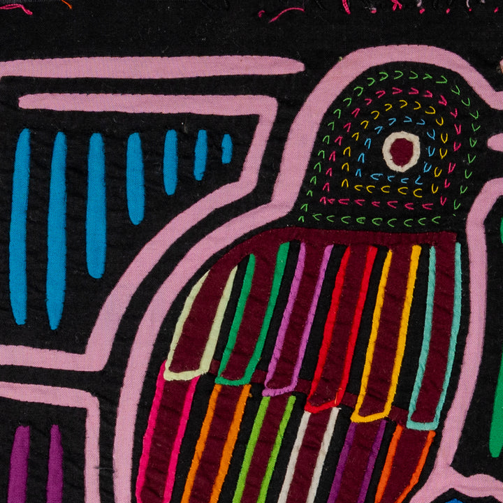 Pink And Black Bird Talk Mola