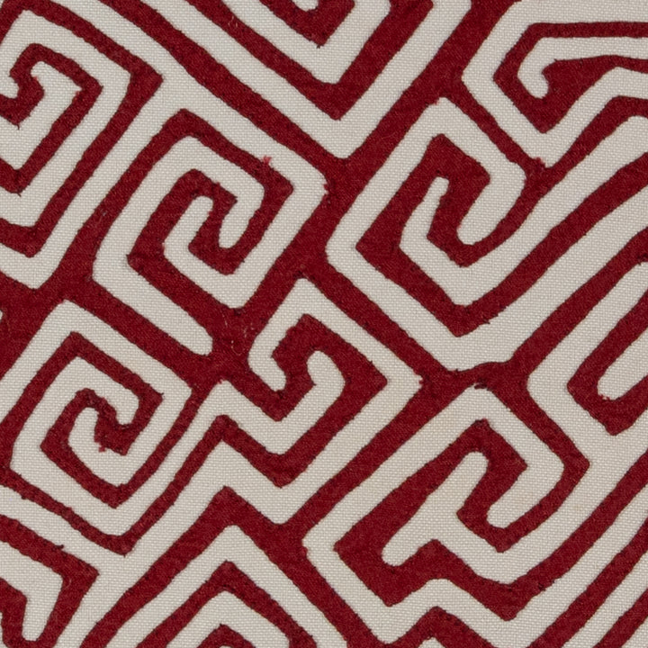 Burgundy And White Classic Greek Key Design Mola