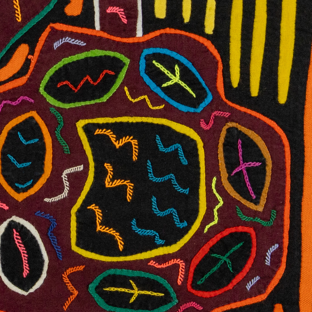 Black And Orange Tropical Fruit Mola