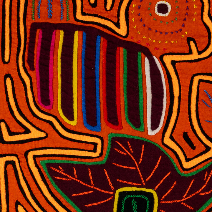Orange On Orange Leaf Buddies Mola