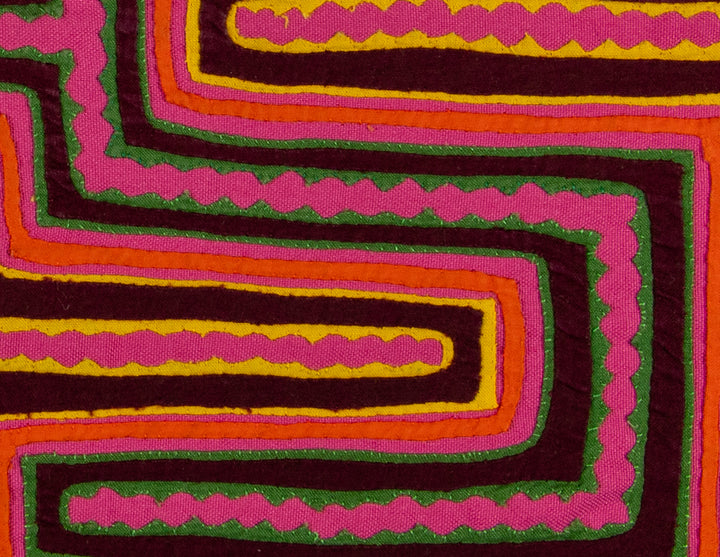 Burgundy Pink And Yellow Classic Design Mola