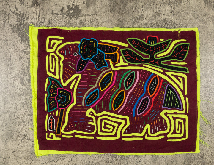 Burgundy And Chartreuse Rainforest Jungle Critter Mola
