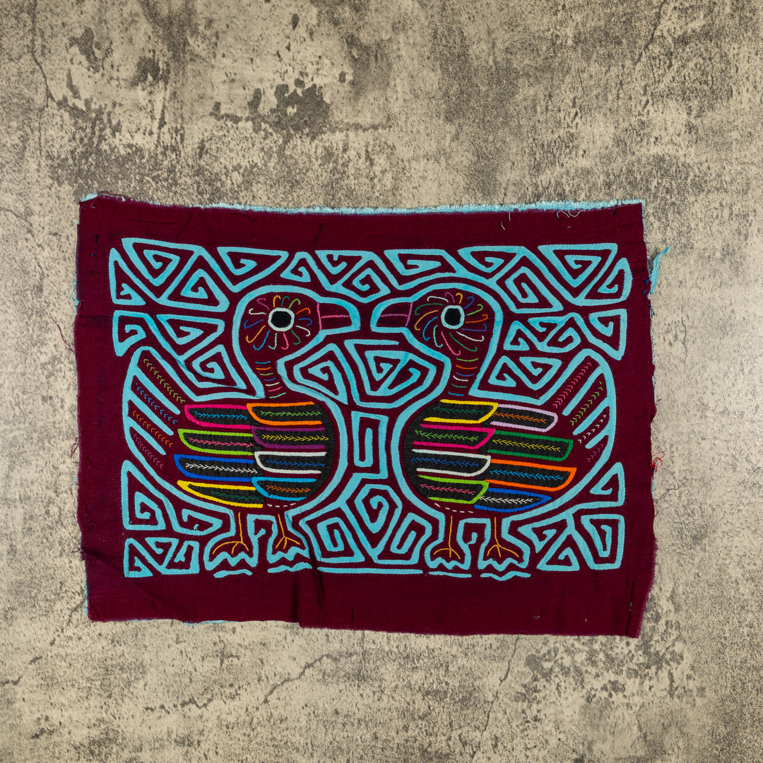 Burgundy And Turquoise Two Ducks A&