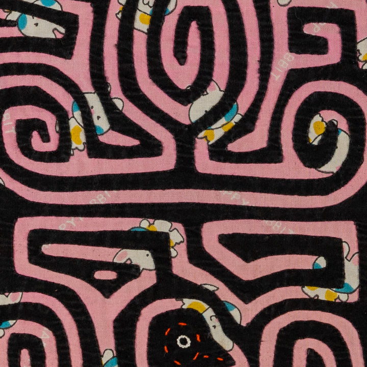 Black And Pink Kitty Cat Material Mola