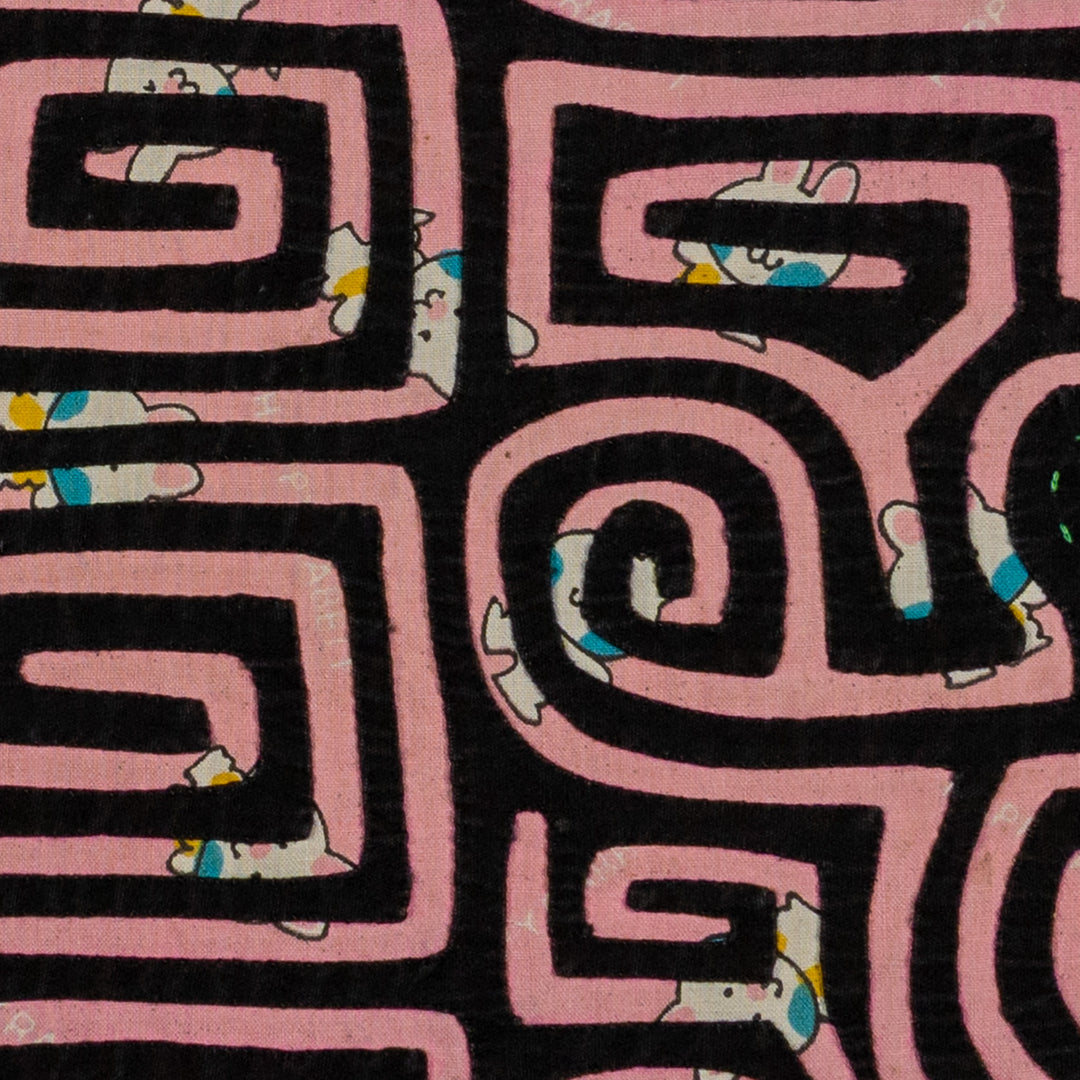Black And Pink Kitty Cat Material Mola