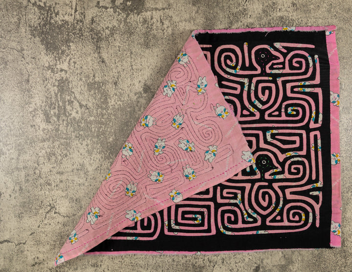 Black And Pink Kitty Cat Material Mola