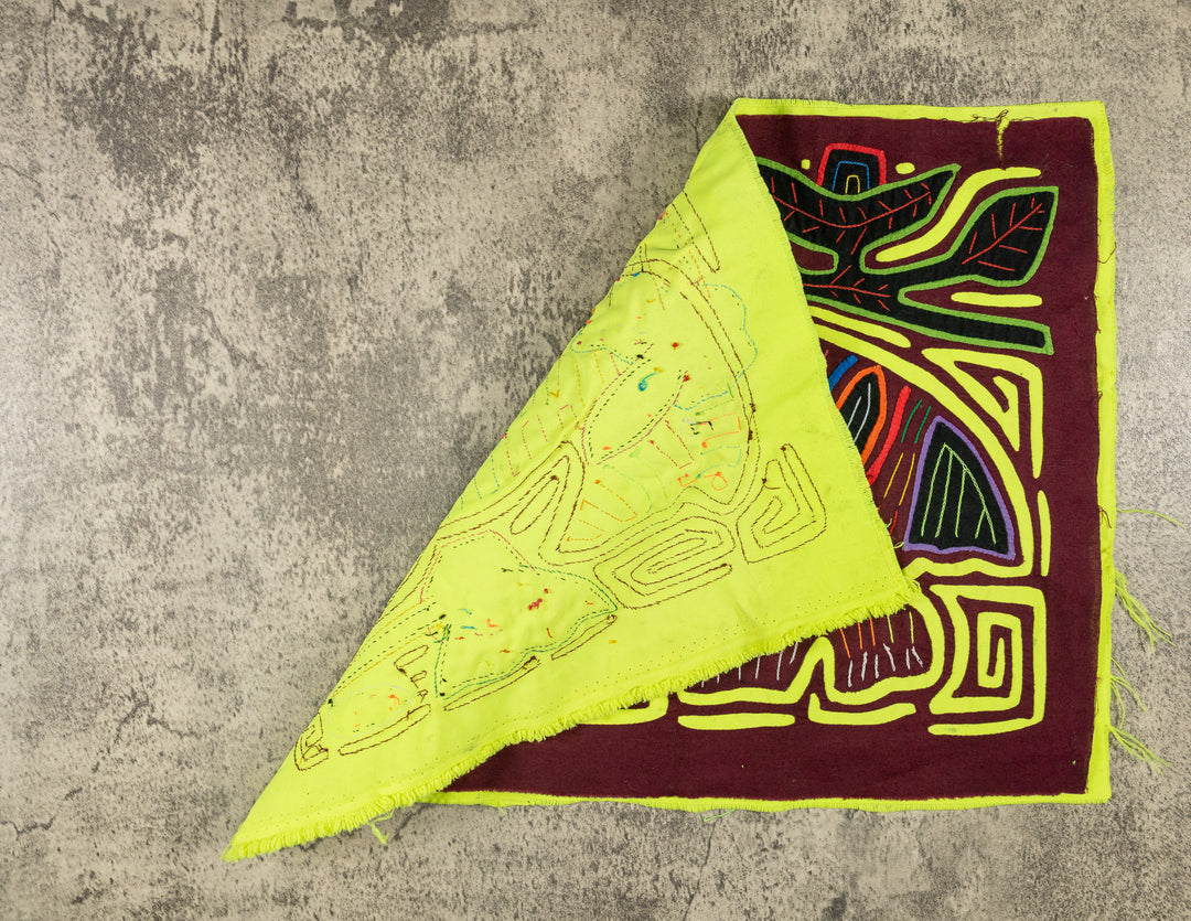 Burgundy And Chartreuse Rainforest Jungle Critter Mola